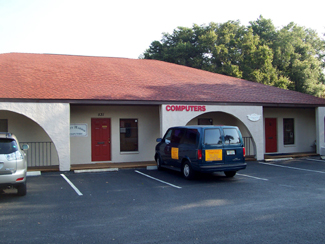 front of building